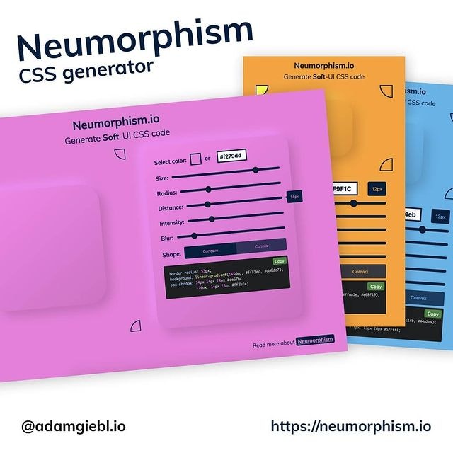Neumorphism/Soft UI CSS Shadow Generator gallery image