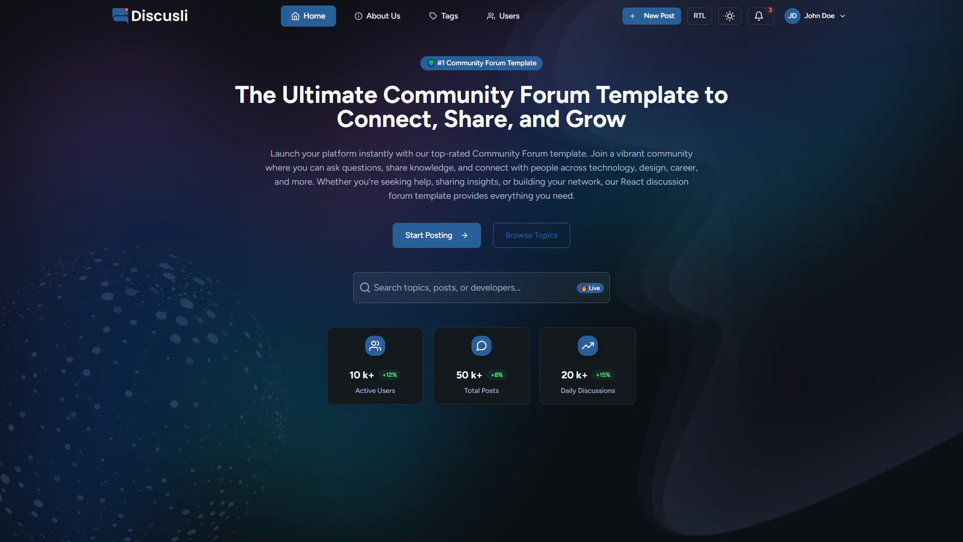 Discusli - Community Forum Template gallery image