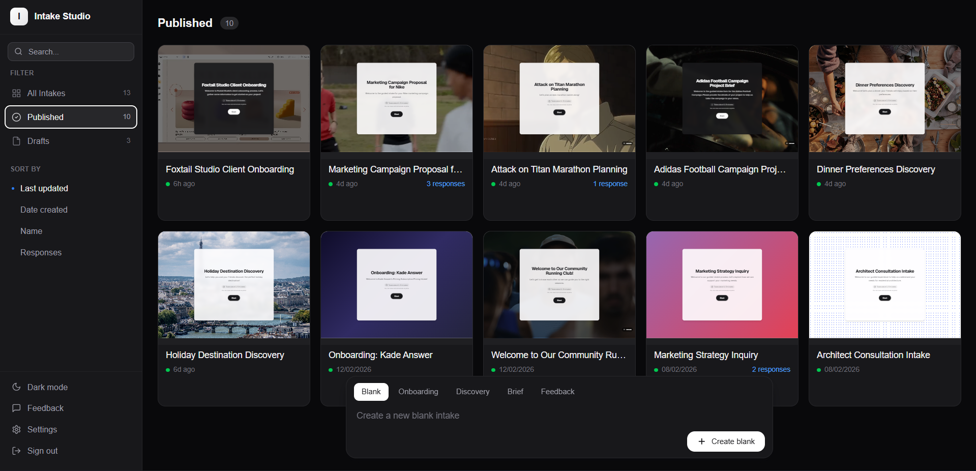 Intake Studio - Screenshot 2 showing product features and functionality