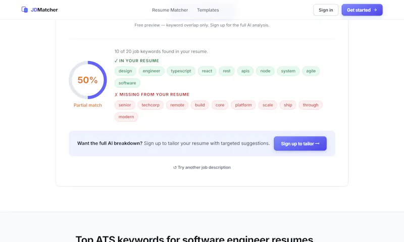 JDMatcher screenshot 3