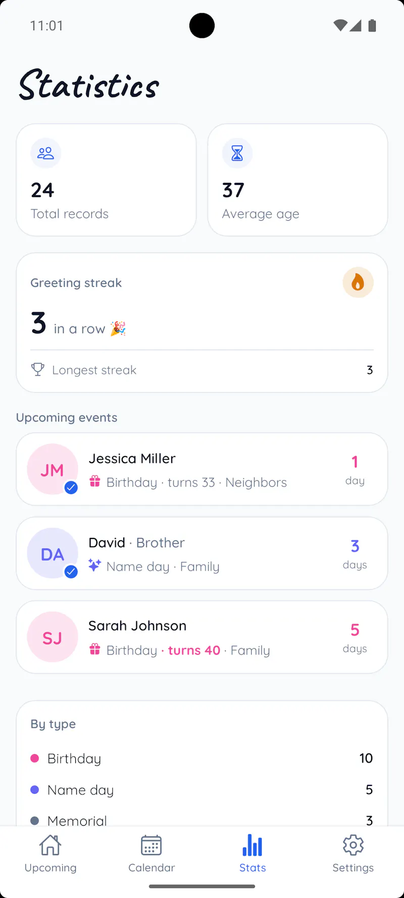 Birthday and Name Day Reminder screenshot 6