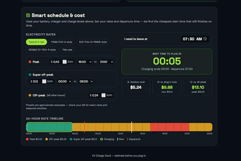 EV Charge Clock  screenshot 2