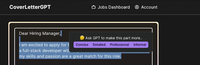 CoverLetterGPT gallery image