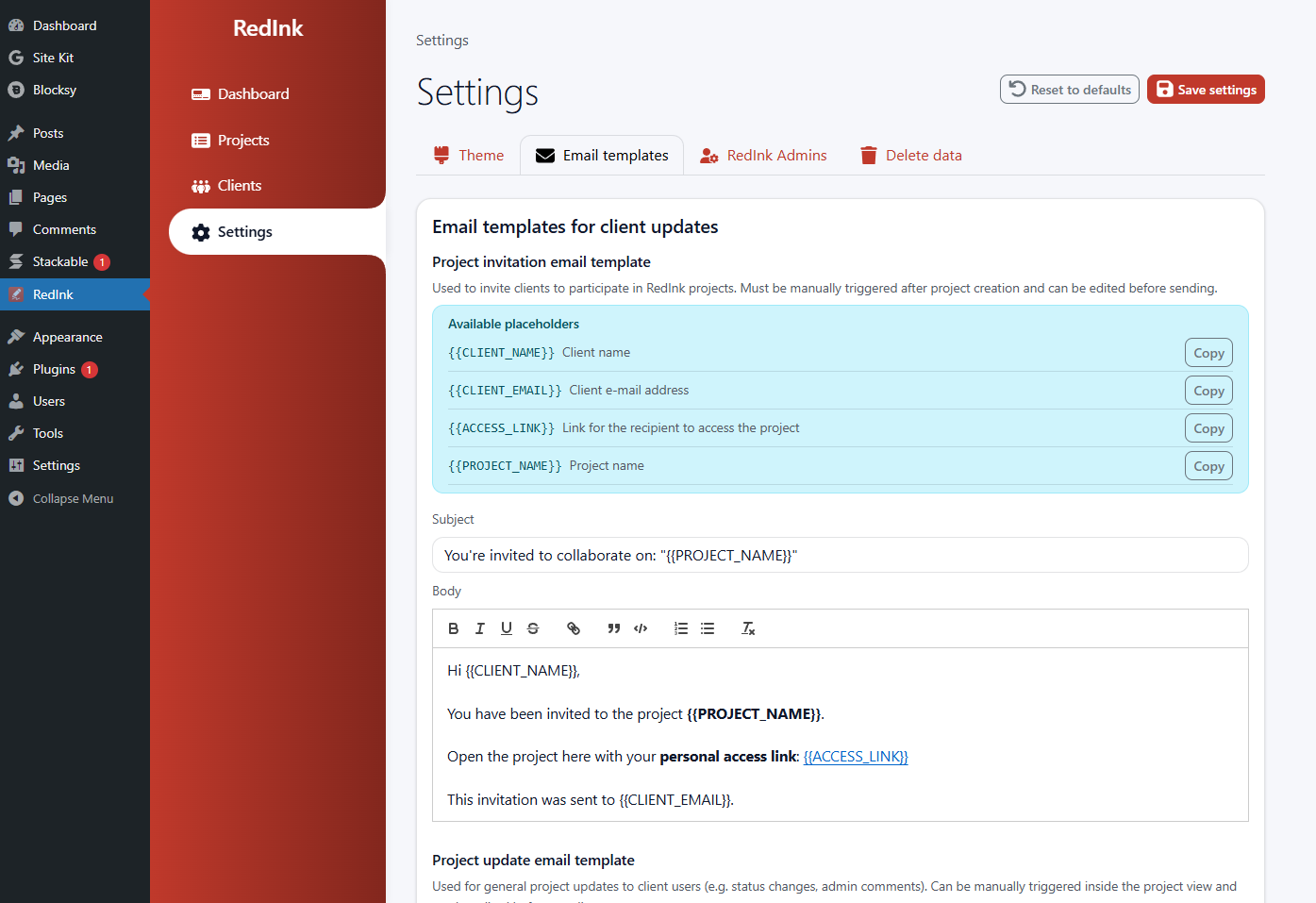 Website feedback tool for WordPress gallery image