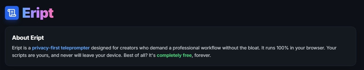 Eript - Screenshot 3 showing product features and functionality