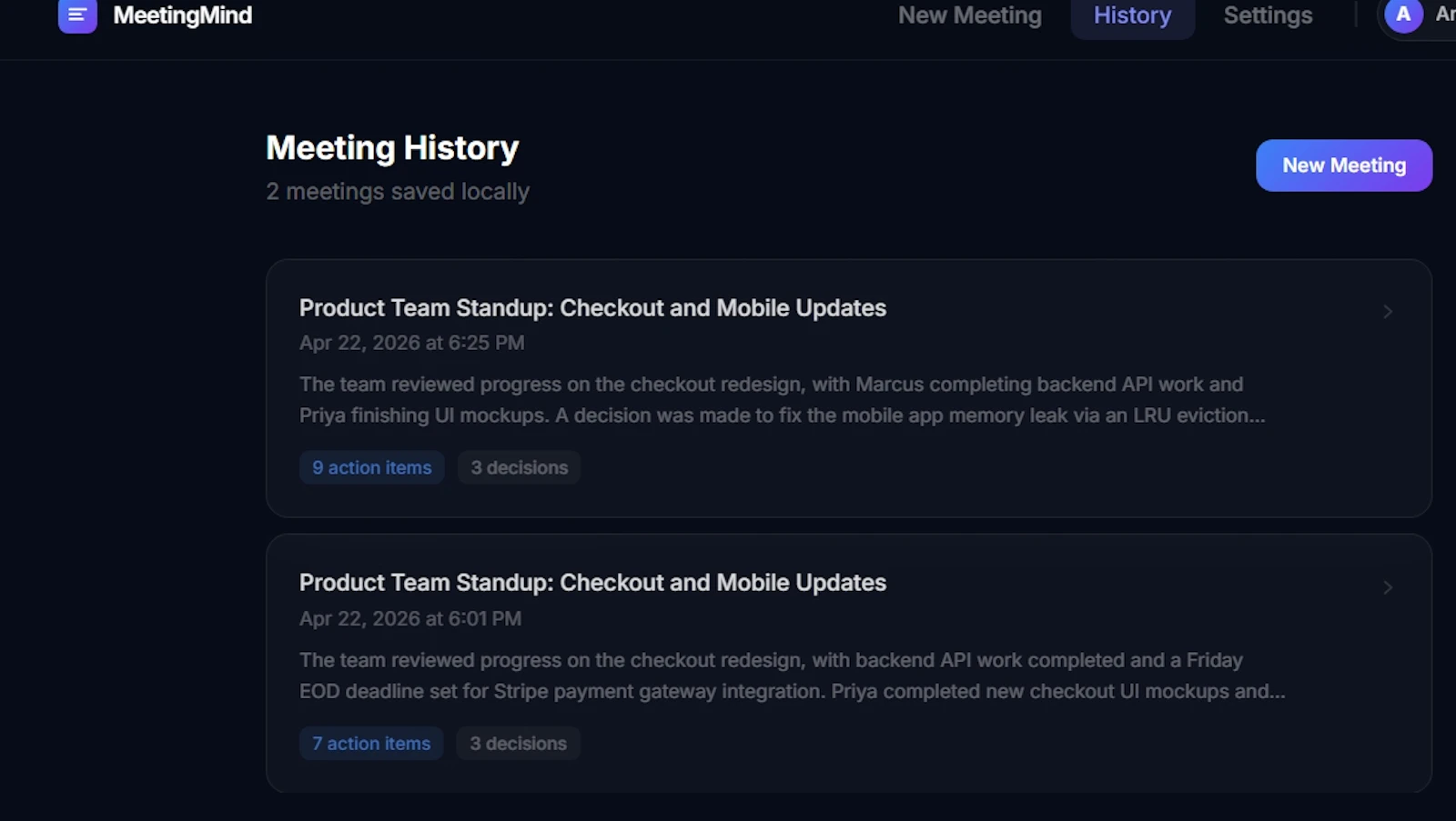 MeetingMind screenshot 4