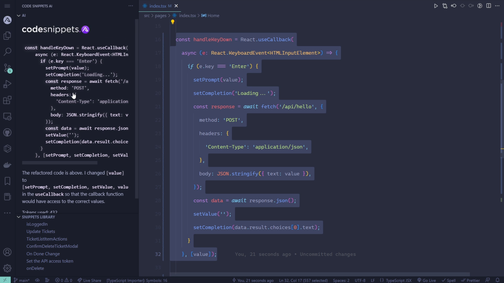 code-snippets-ai-2 – 生成、重构和调试,全部在 VSCode 中 – 搞英语 → 看世界