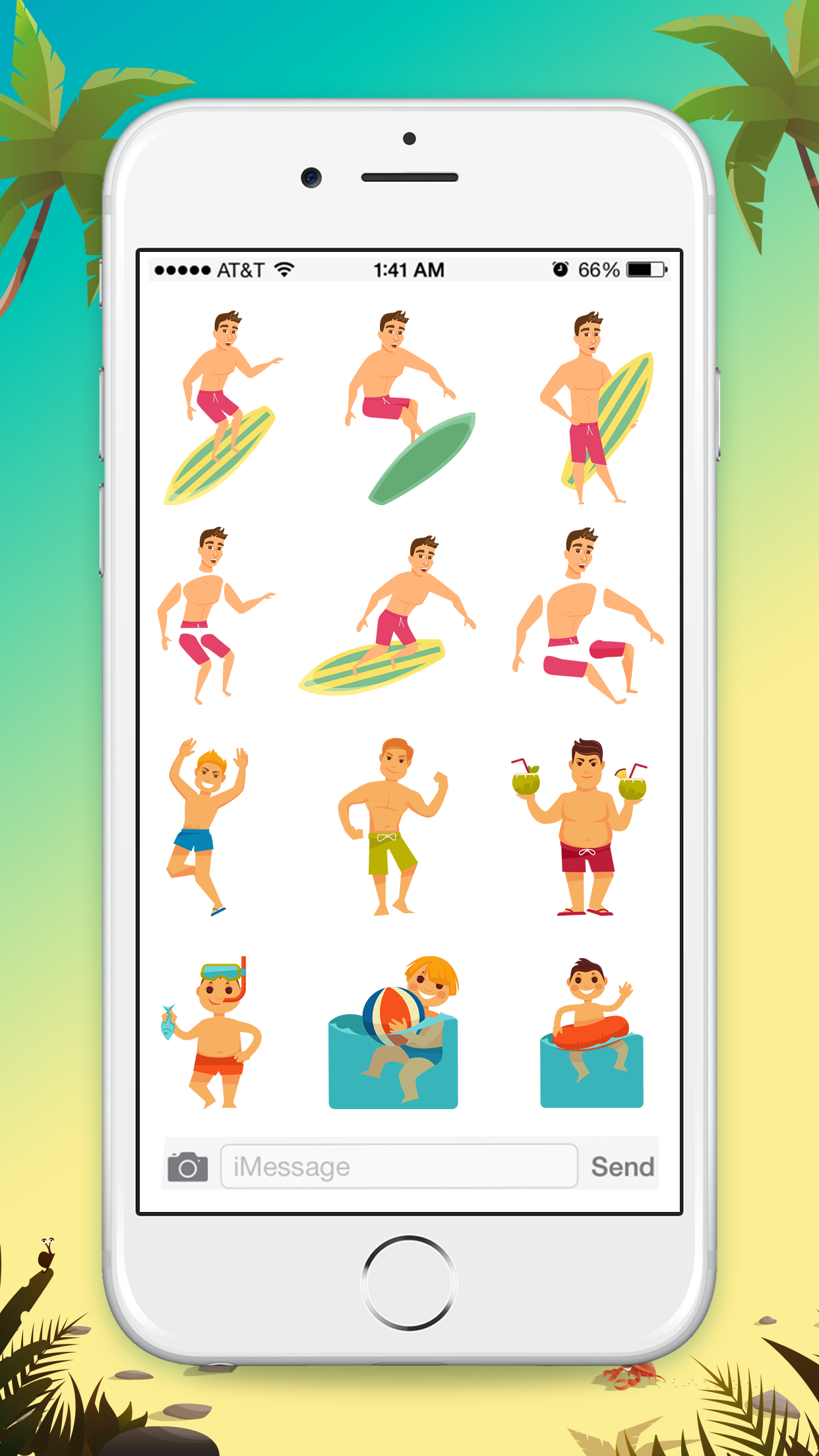 Animated Surfing Boys - iMessage gallery image
