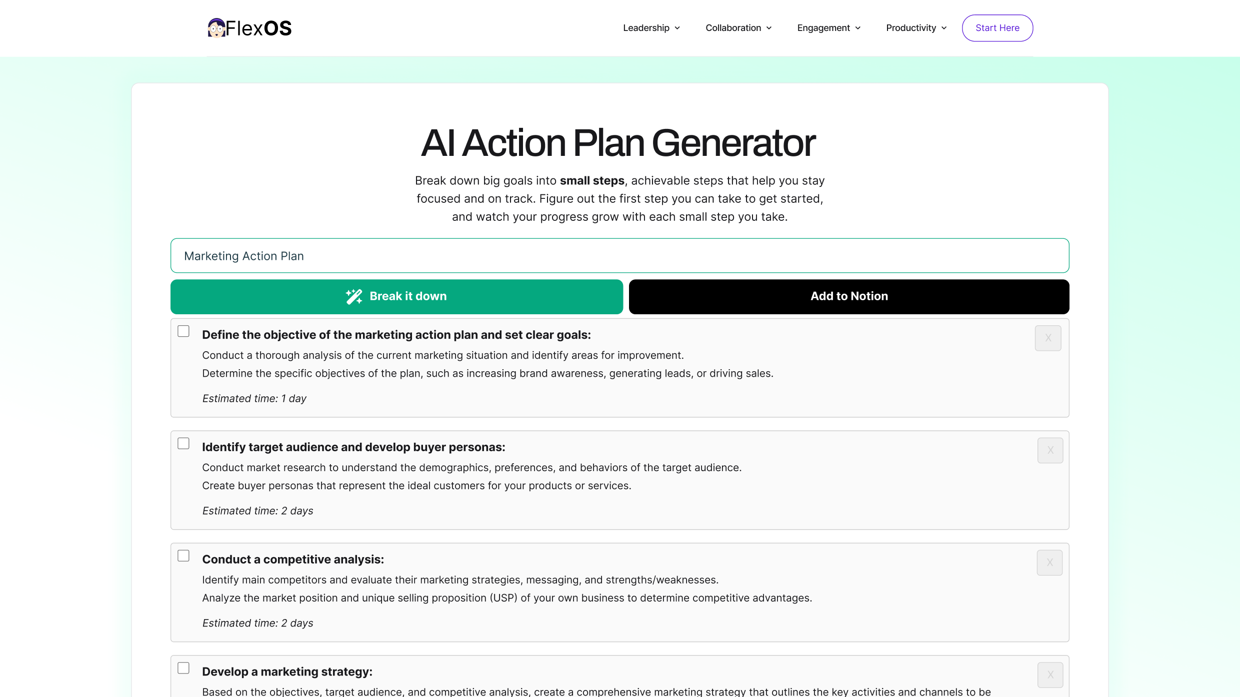 AI Action Plan Generator gallery image