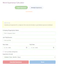 Online Work Experience Calculator gallery image