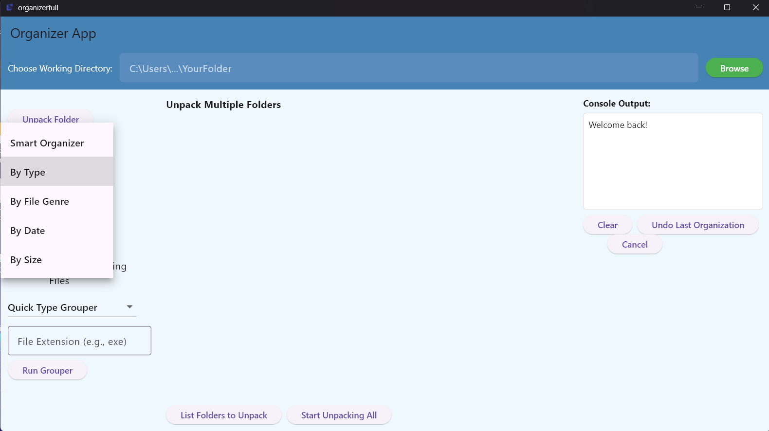 The organizer app - Screenshot 2 showing product features and functionality