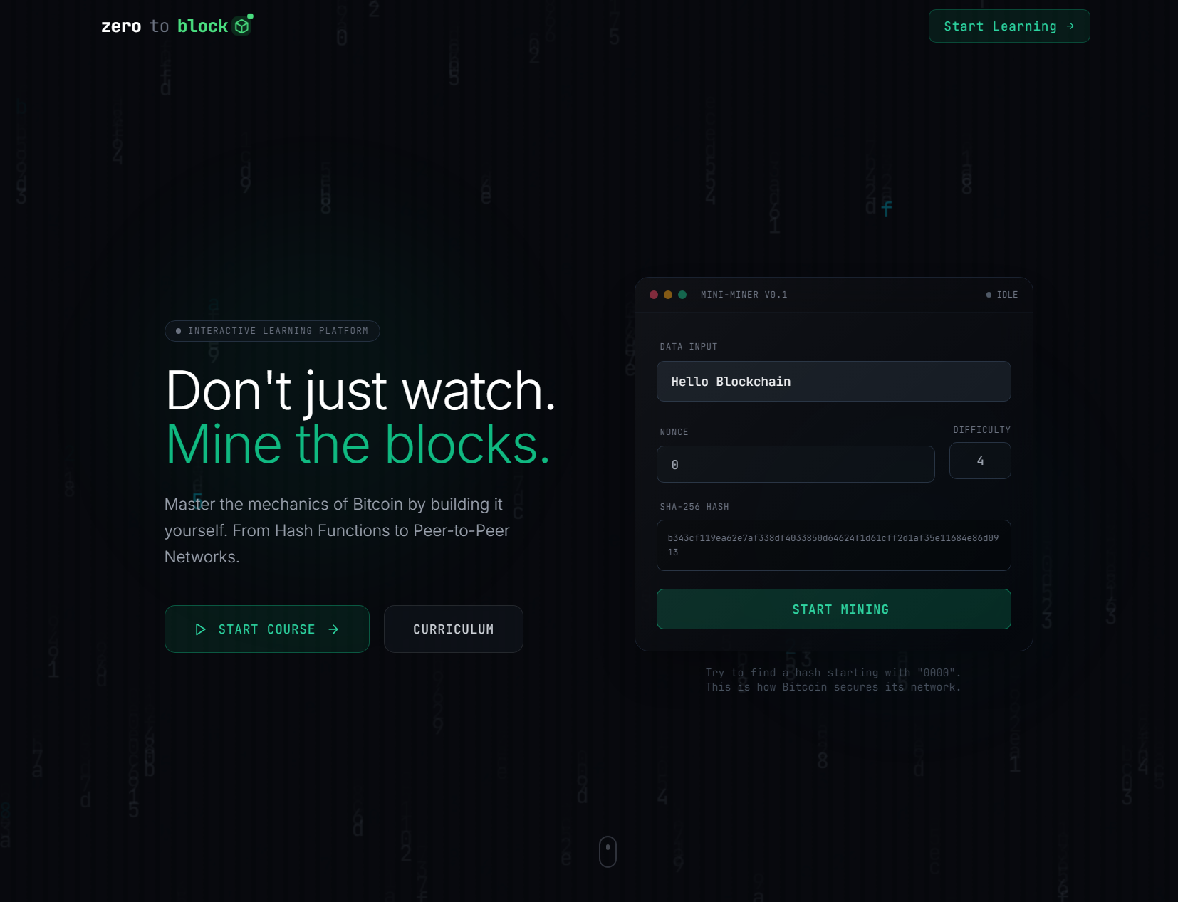 ZeroToBlock — Blockchain Mastery - Product Hunt launch logo and brand identity