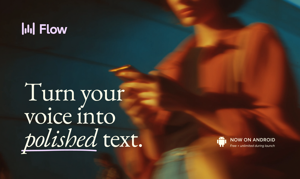 Wispr Flow for Android - Main product screenshot demonstrating key features and user interface