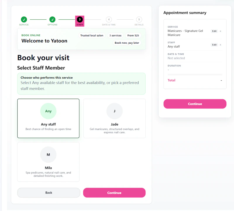 Yatoon Booking for Salons & Spas screenshot 6