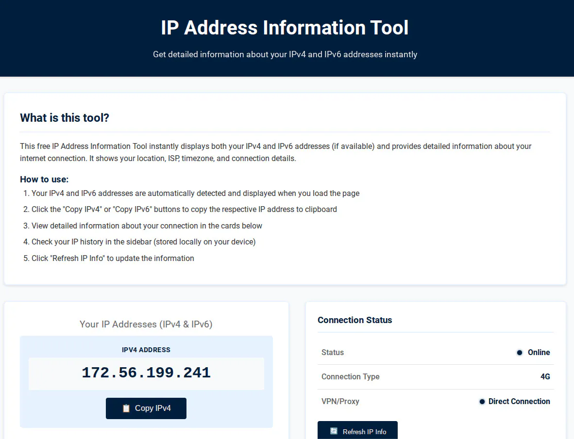 FreeWWW IP Address Lookup screenshot 1