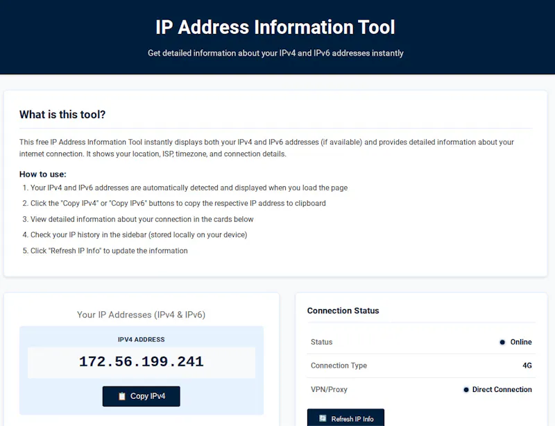 FreeWWW IP Address Lookup screenshot 1