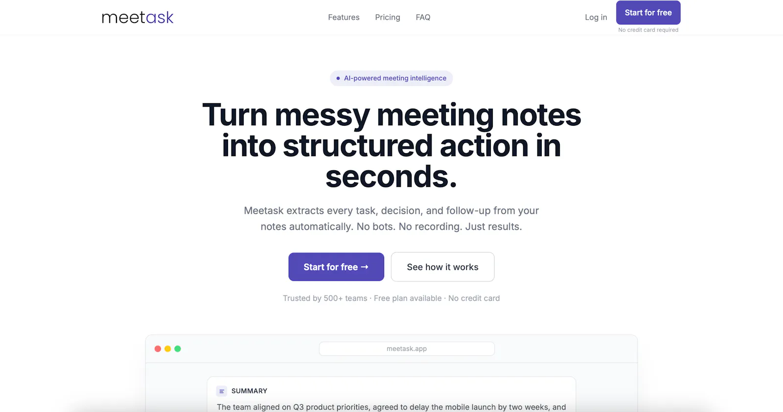 Meetask screenshot 1