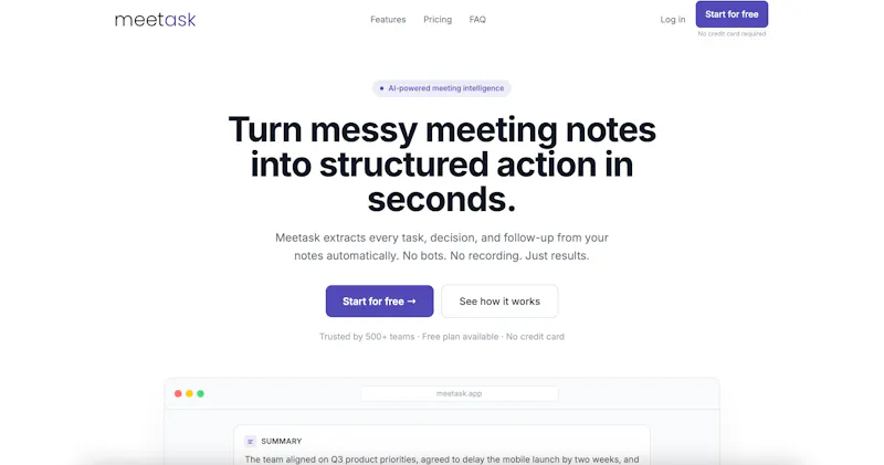 Meetask screenshot 1