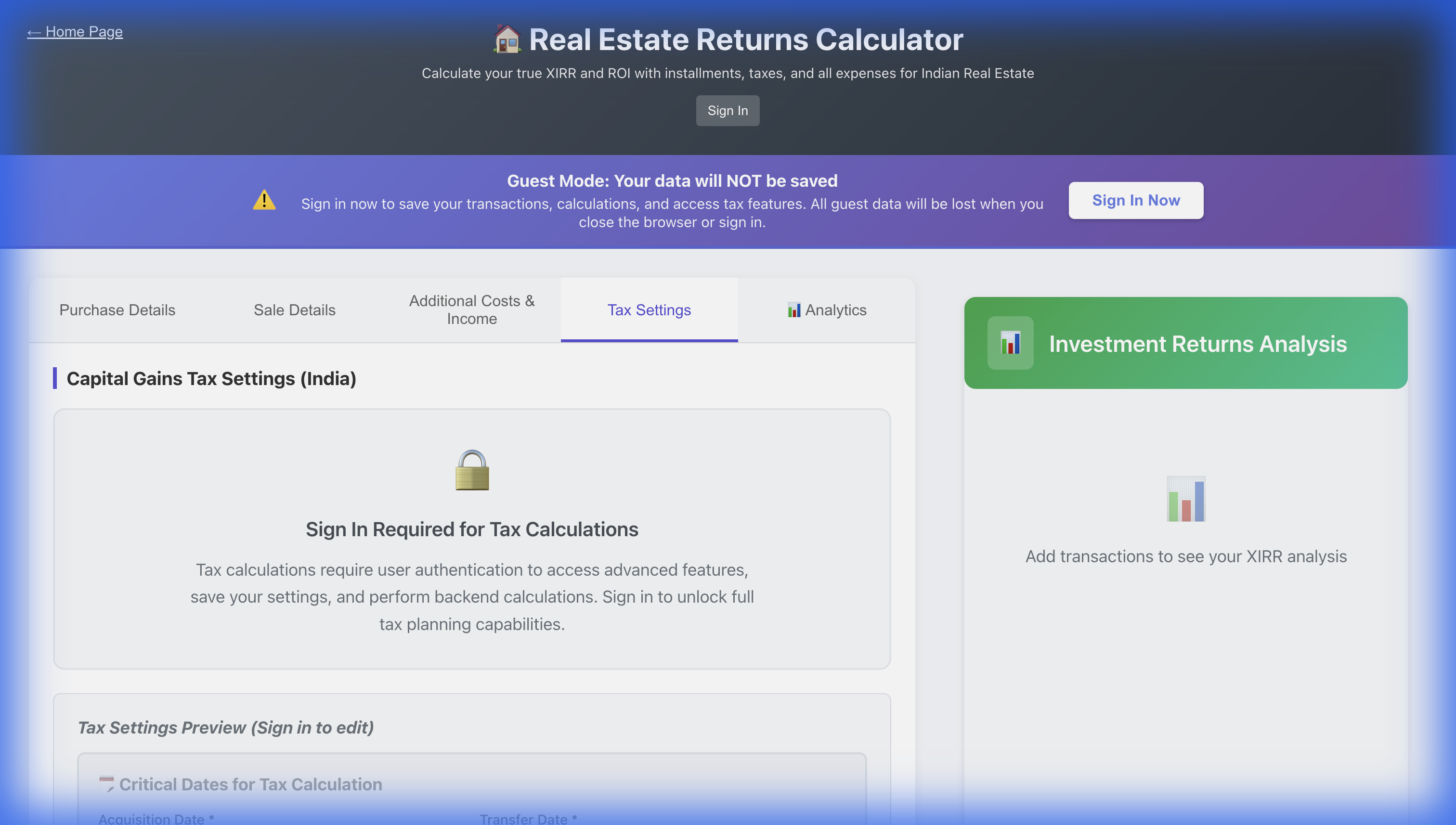 Real Estate XIRR gallery image