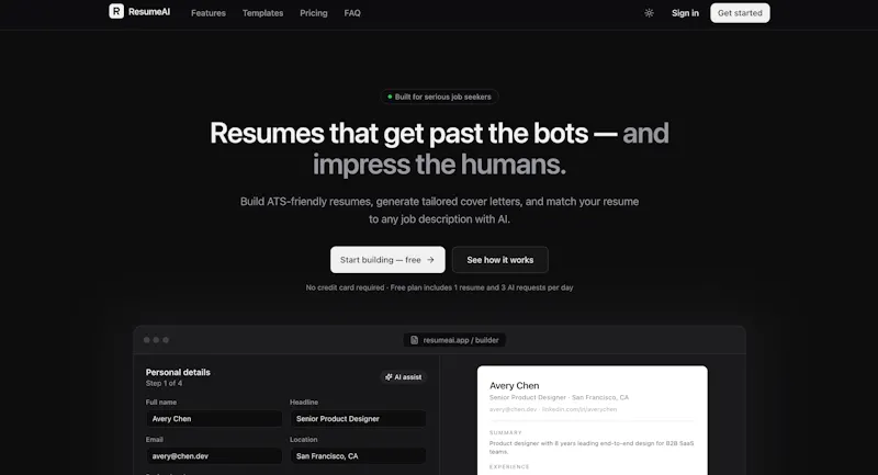 ResumeAI screenshot 1