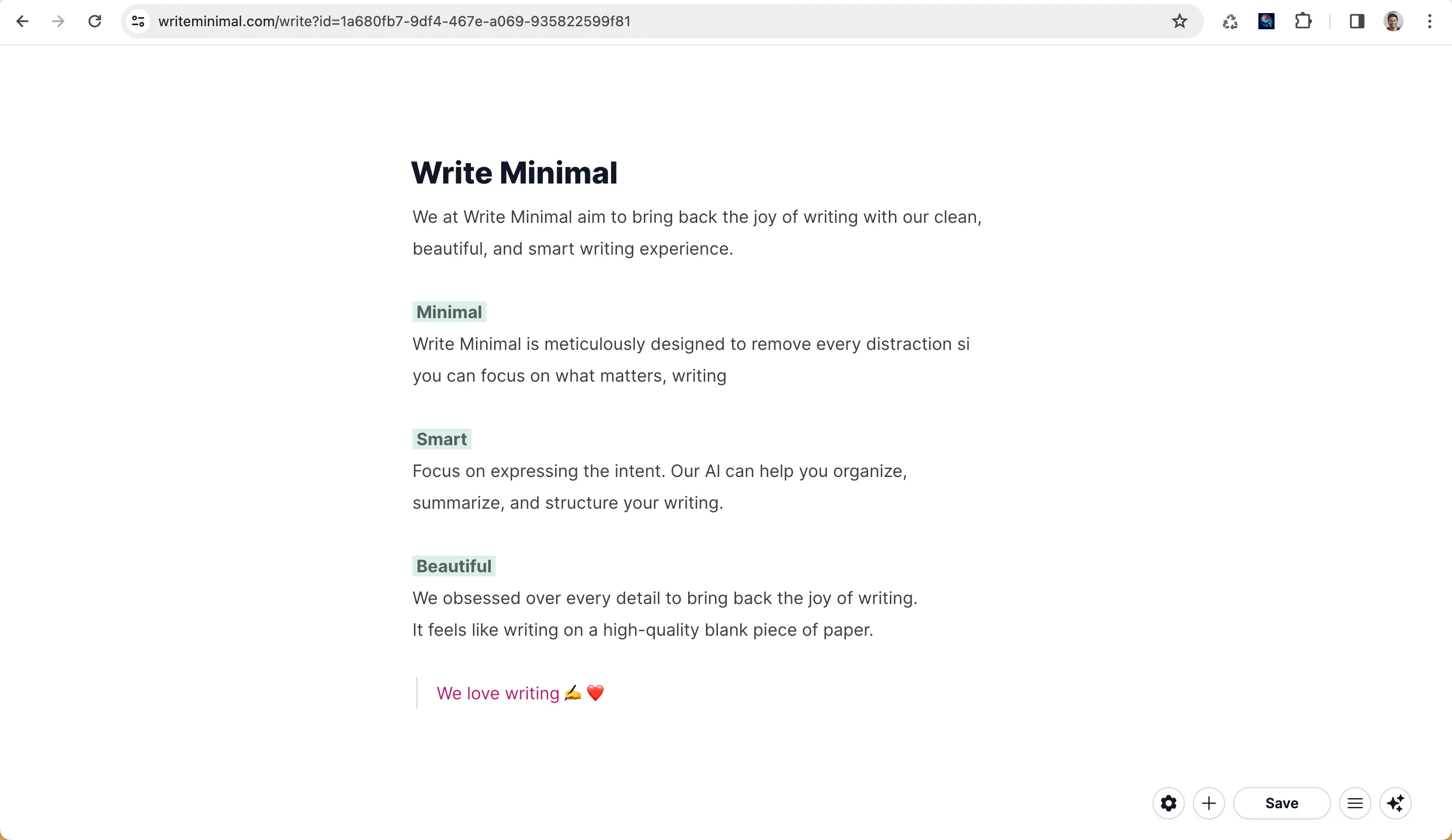 Write Minimal gallery image