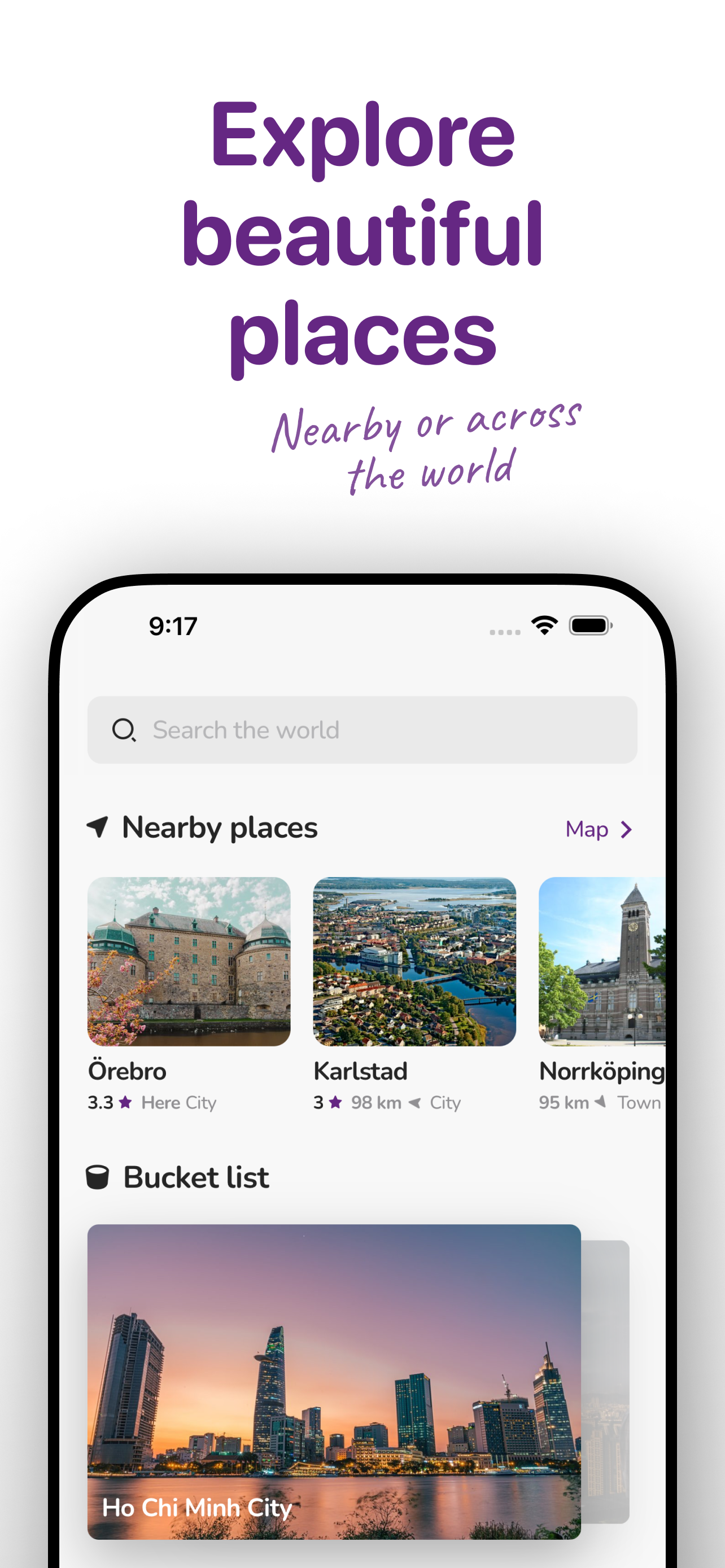 Media Aplikasi Humbo iOS - Cari tempat baldi yang sesuai dengan tempat berdekatan, dan sangat jauh 3