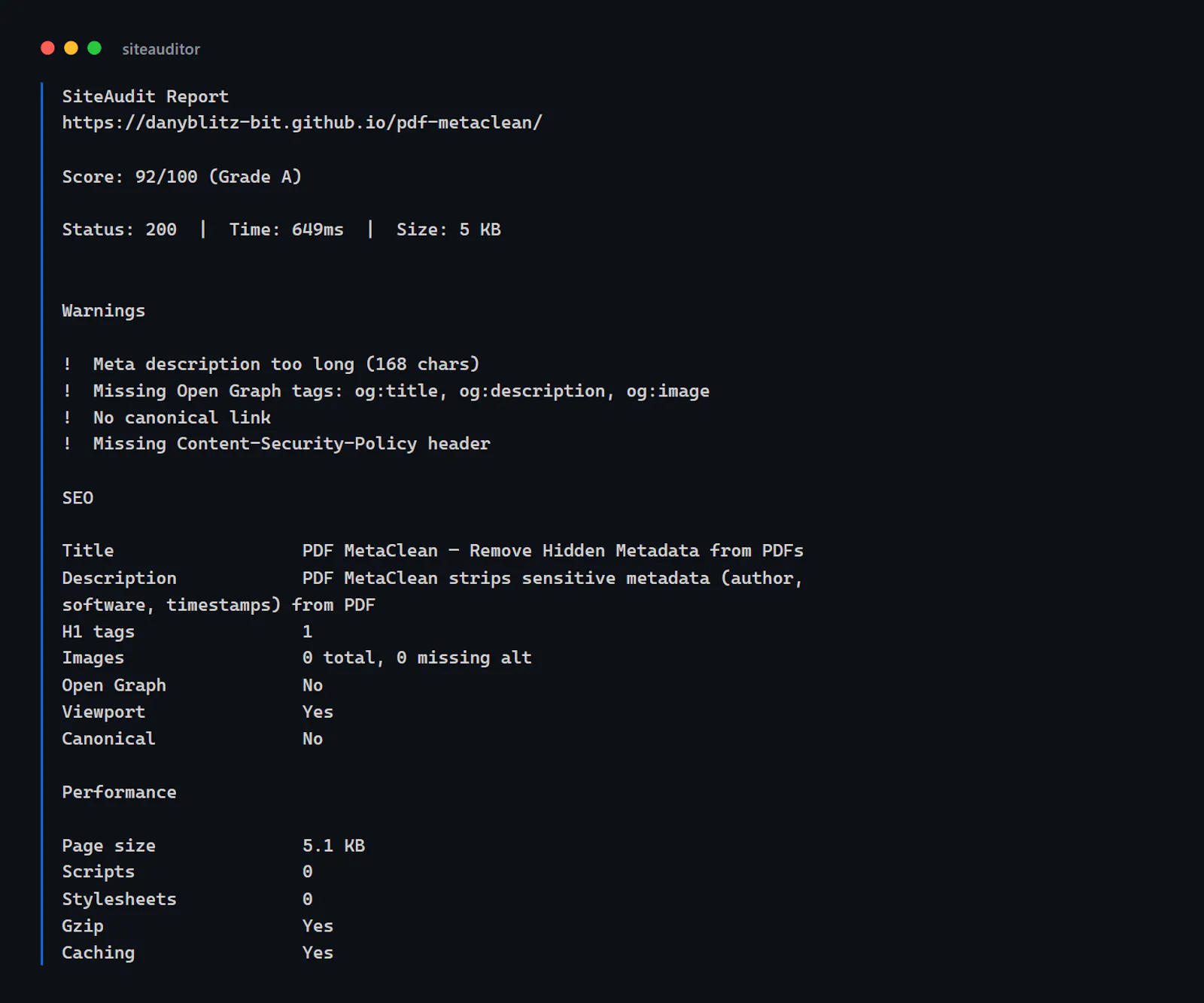 SiteAuditor screenshot 3