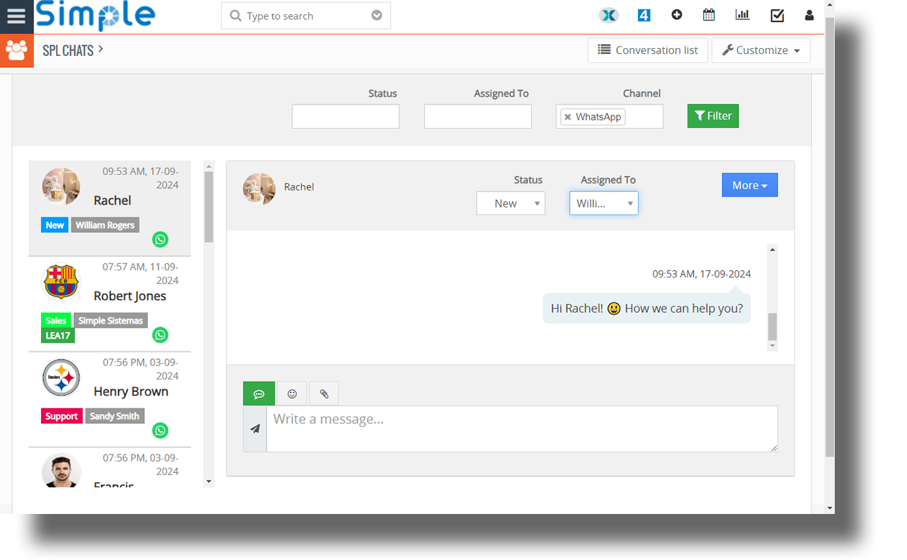 Intégration WhatsApp avec Vtiger CRM media 2
