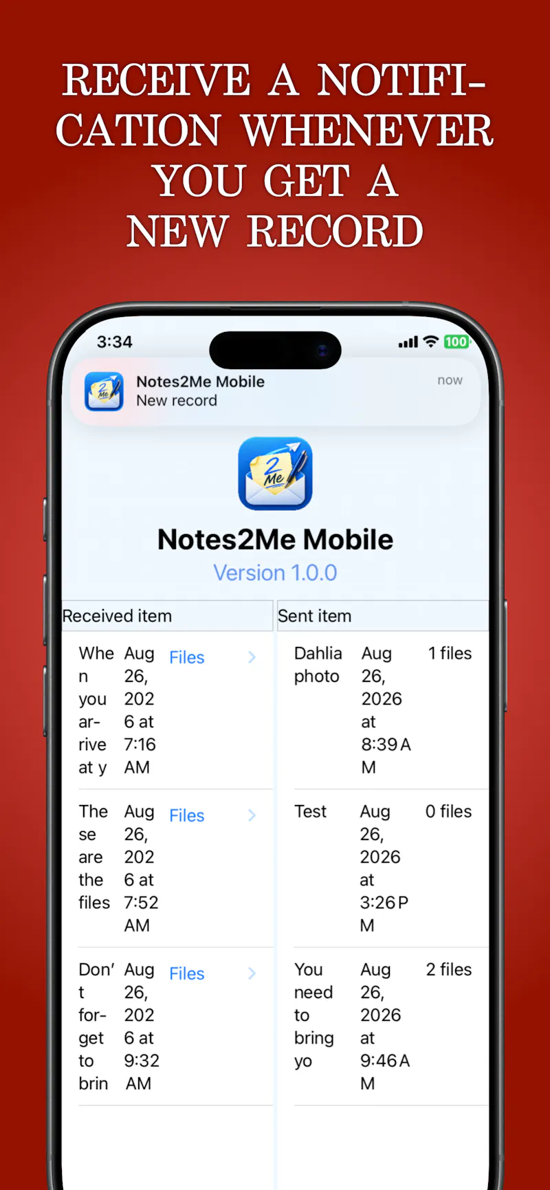 Notes2Me Mobile screenshot 3