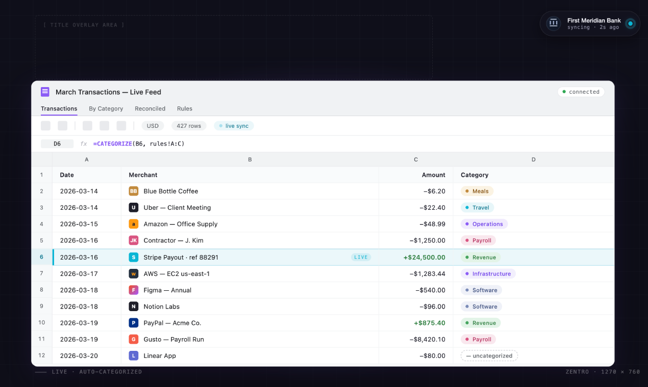 ZentroData: Your bank. Your Sheet. Done. gallery image