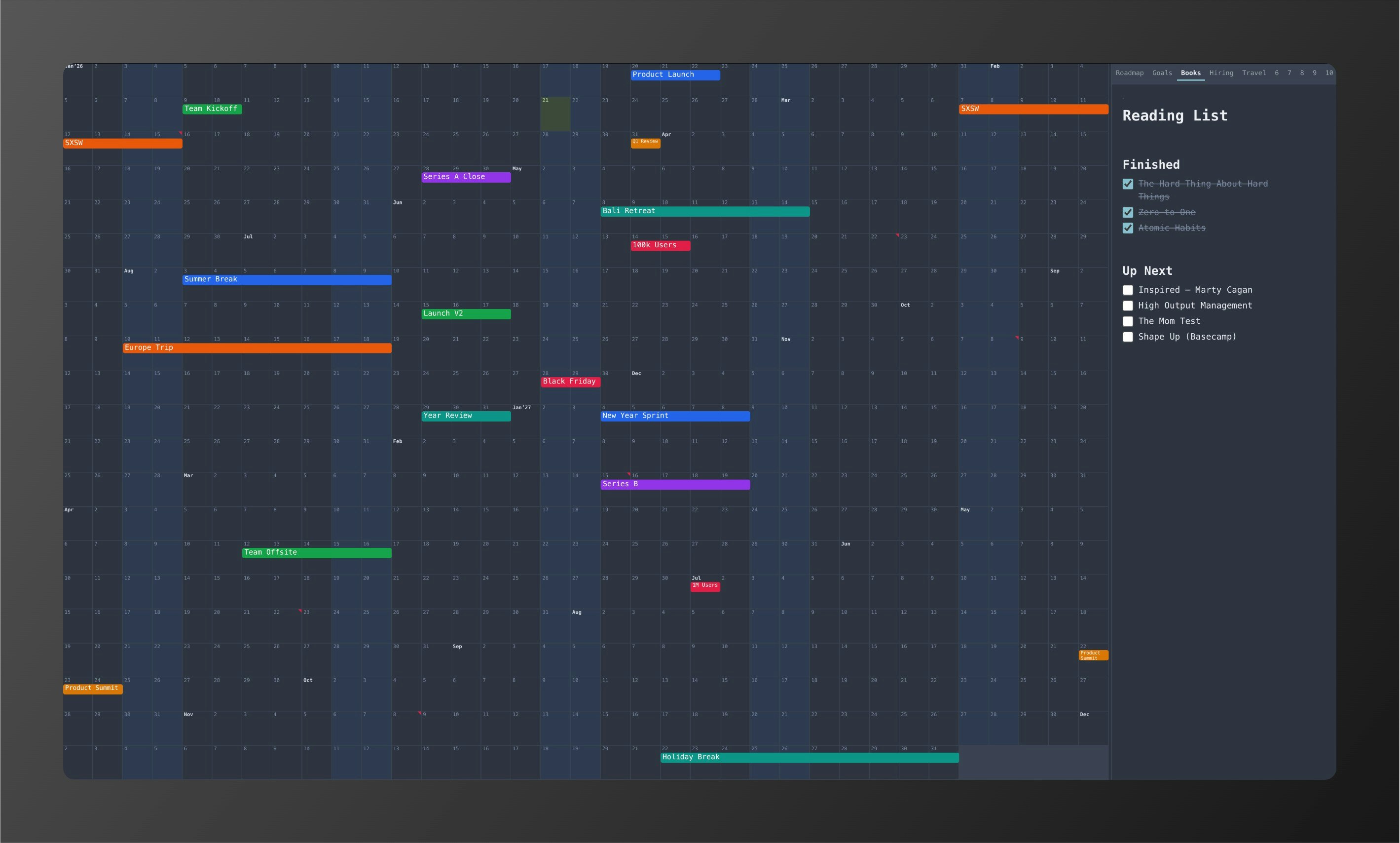 Decavu: A multi-year calendar with notes - Screenshot 2 showing product features and functionality