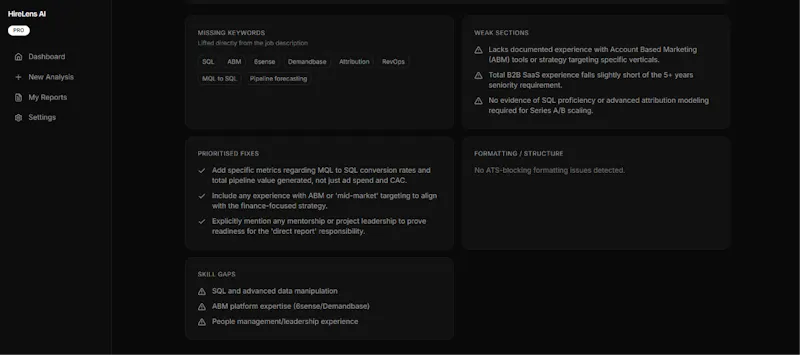 HireLens - Fix your CV, get interviews screenshot 6