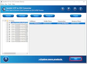 Sysinfo VCF to CSV Converter gallery image