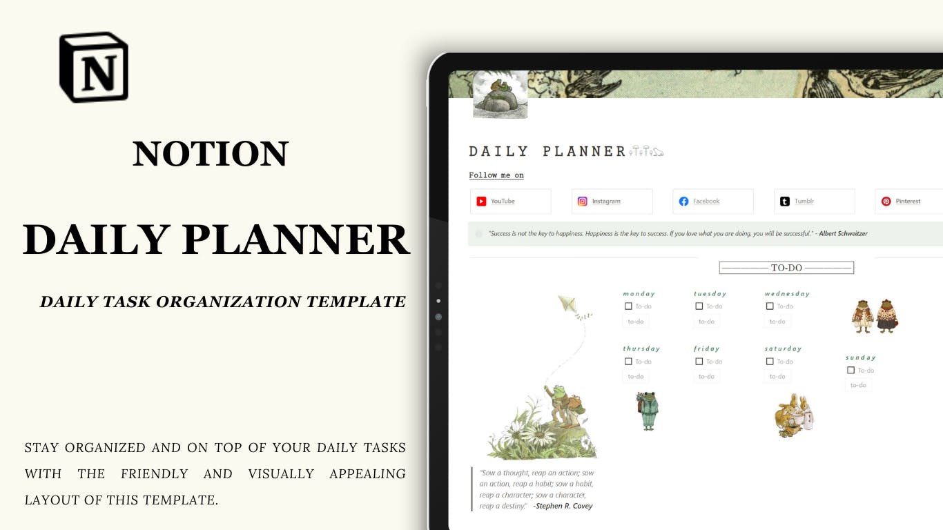 Notion Daily Planner Task Organization Template