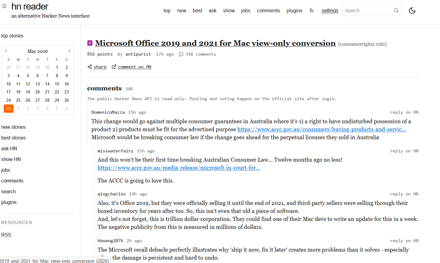 HN Reader gallery image