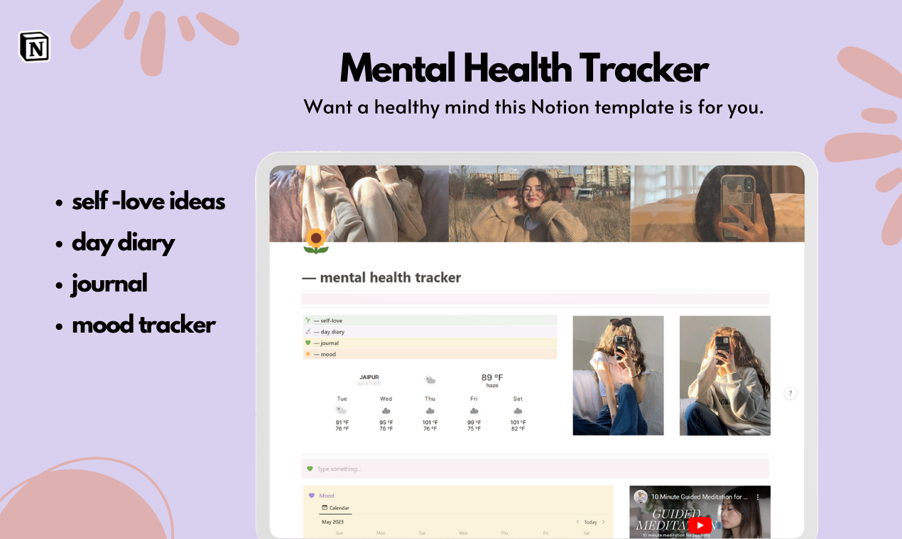 startuptile Mental Health Tracker -Get a healthy mind using this Notion template