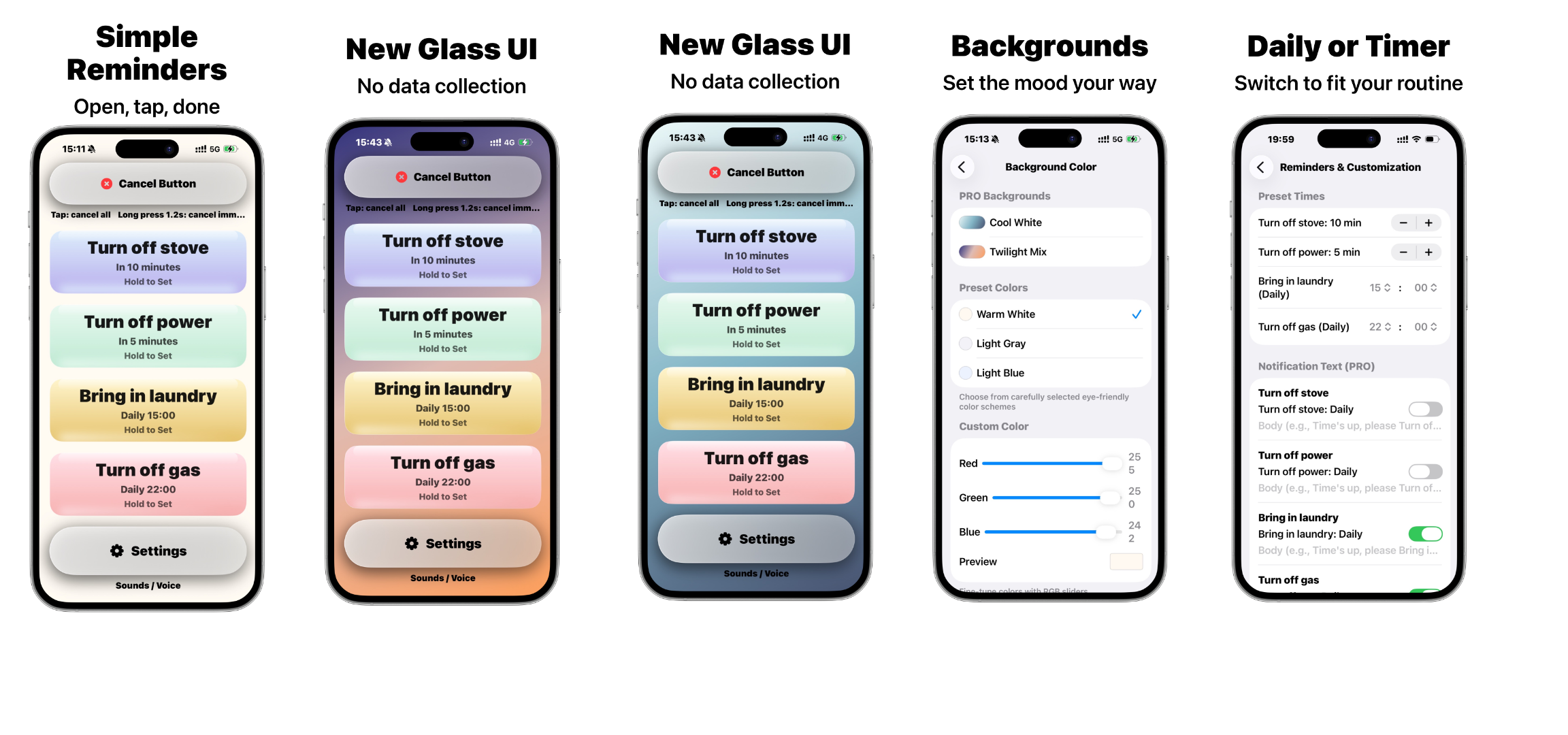 Simple Warm Reminder - Main screenshot showing features and interface