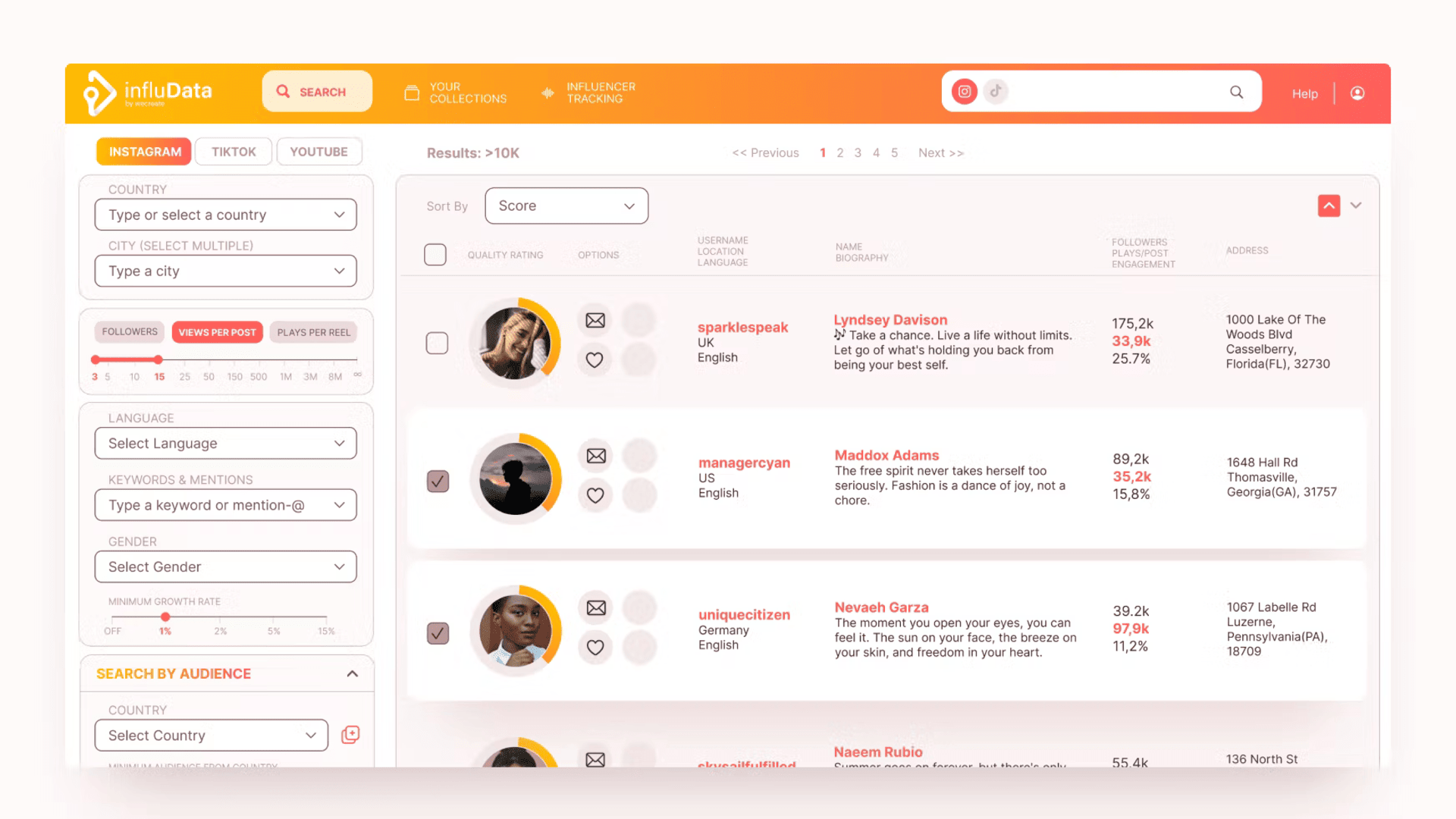 Influencer-Suchtool | influData