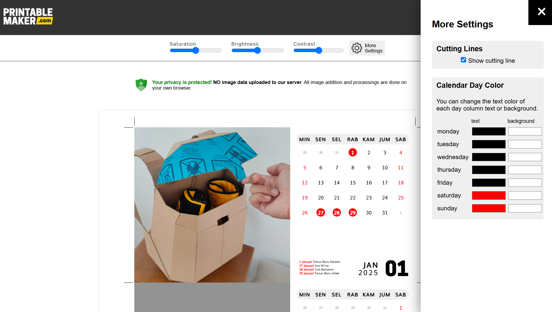Media PrintableMaker.com - Pembuat susun atur yang boleh dicetak.Susun atur automatik dioptimumkan untuk dicetak 7
