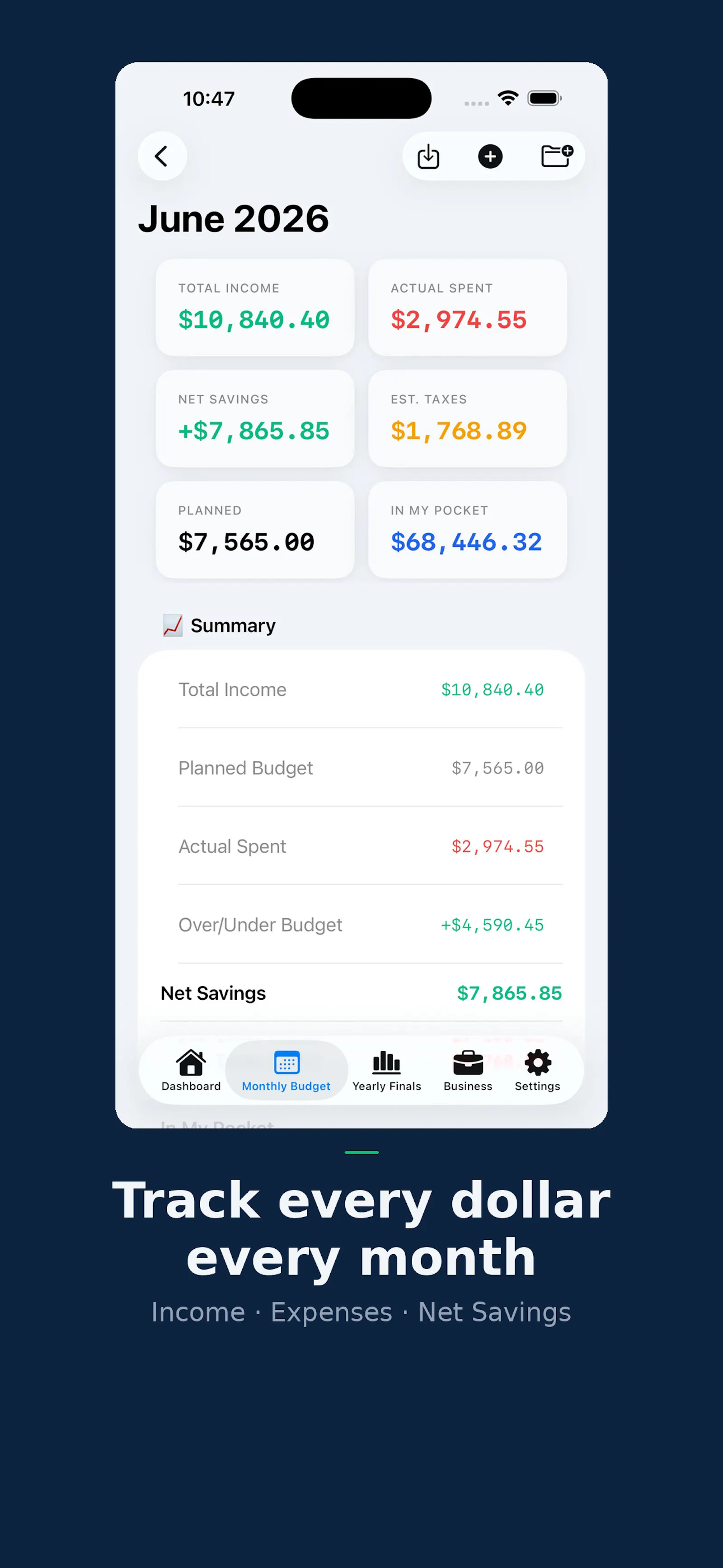 Worbe Budget screenshot 2