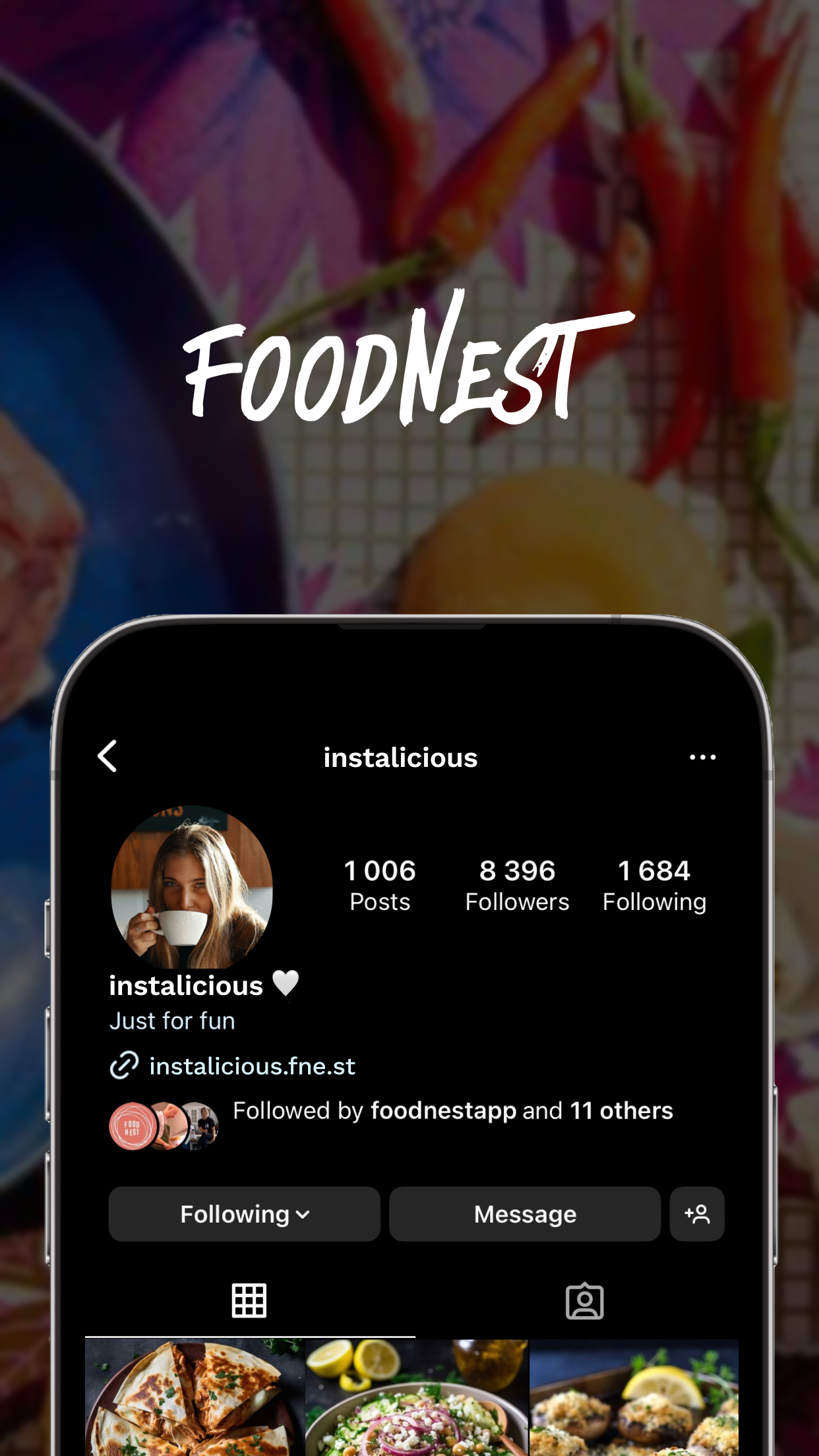 Foodnest Creator - iOS 용 식품 제작자를위한 링크 인 바이오 페이지 빌더 미디어 1