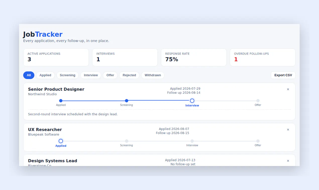Job Tracker — Follow-Up Manager gallery image