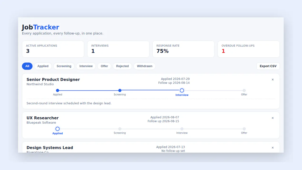 Job Tracker product