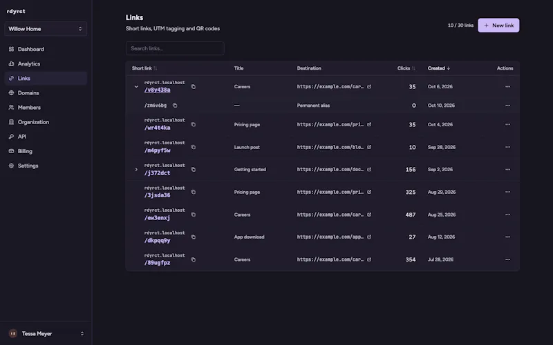 Rdyrct - URL Shortener for Teams screenshot 3