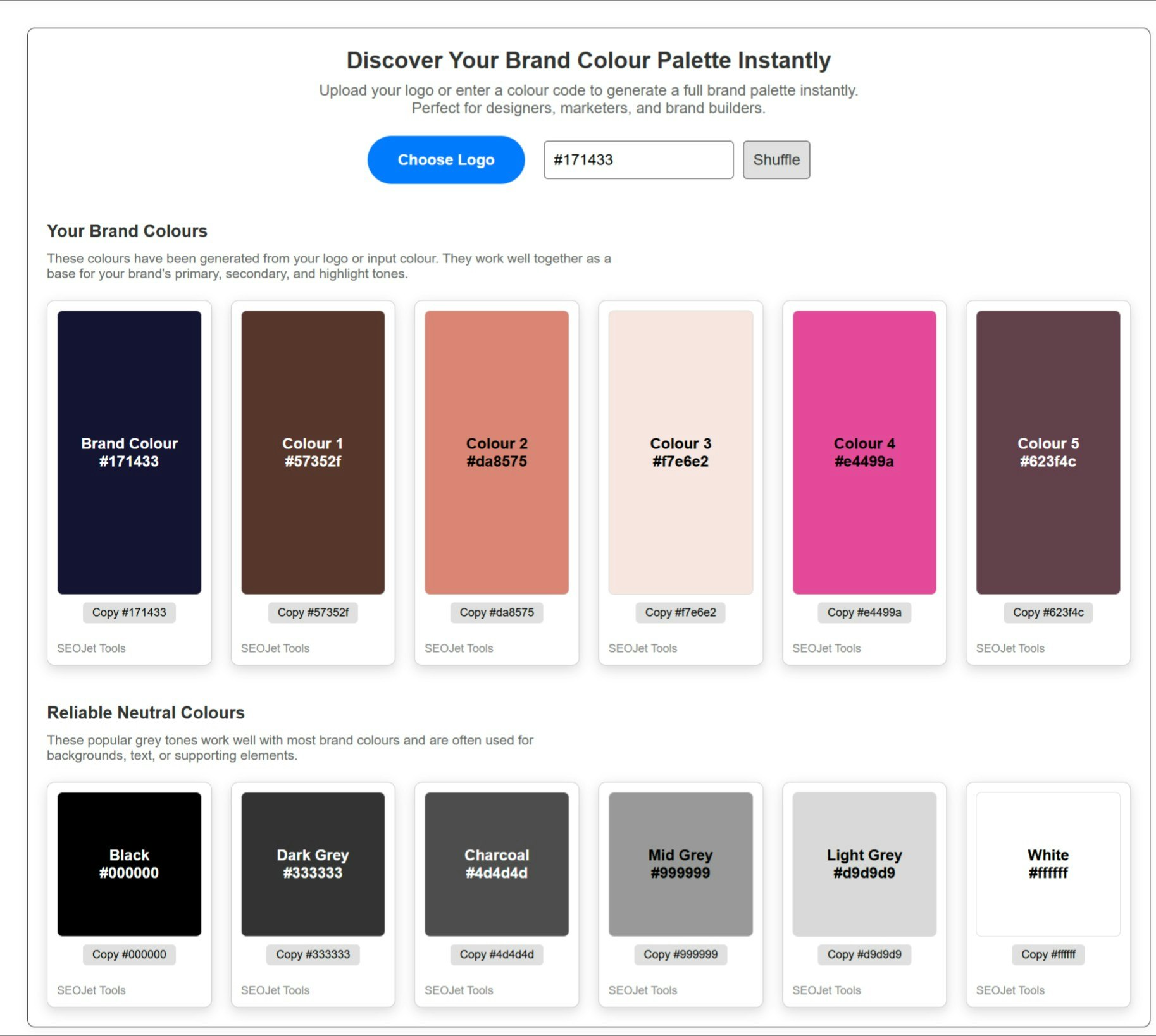 Mídia 1 de Generador de paleta de cores da marca - Construa uma paleta de cores de marca a partir do seu logotipo ou código de cores