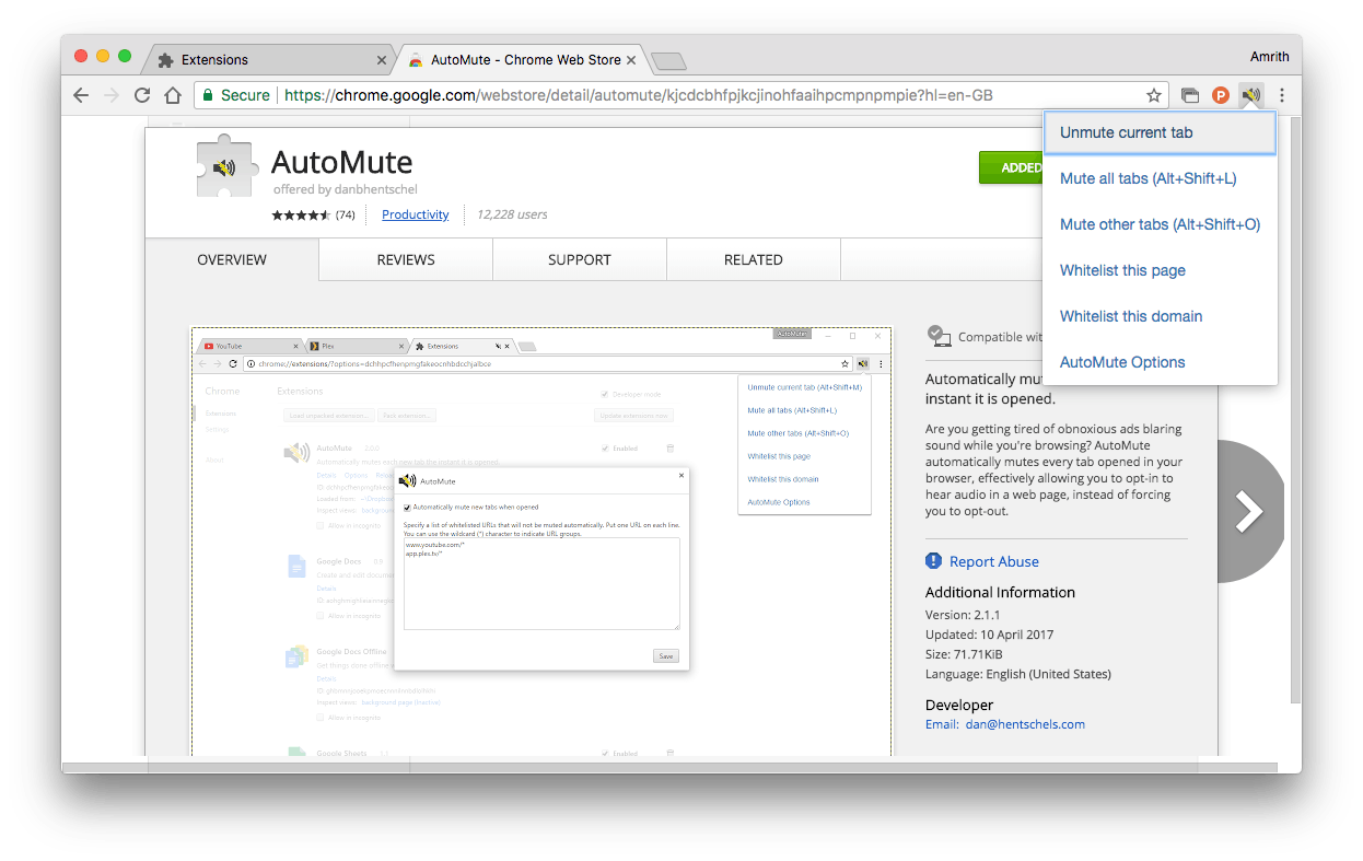 AutoMute for Google Chrome media 1