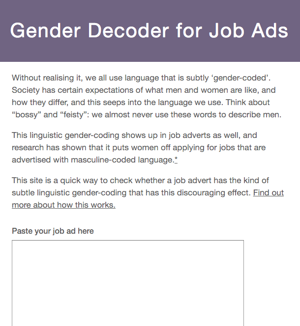 Gender Decoder for Job Ads gallery image