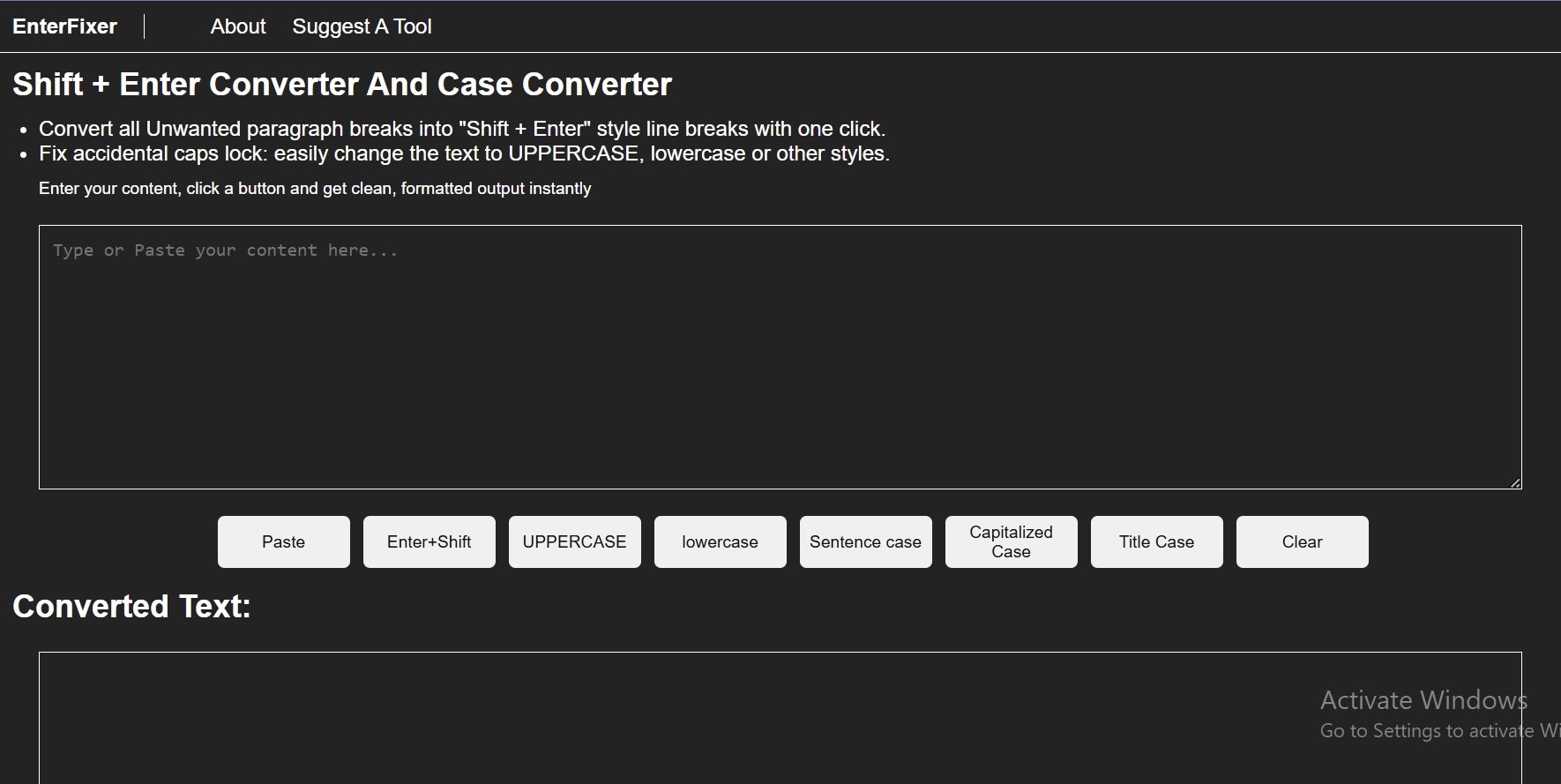 Ingrese Fixer - Convertidor de ruptura de línea blanda y convertidor de casos media 1