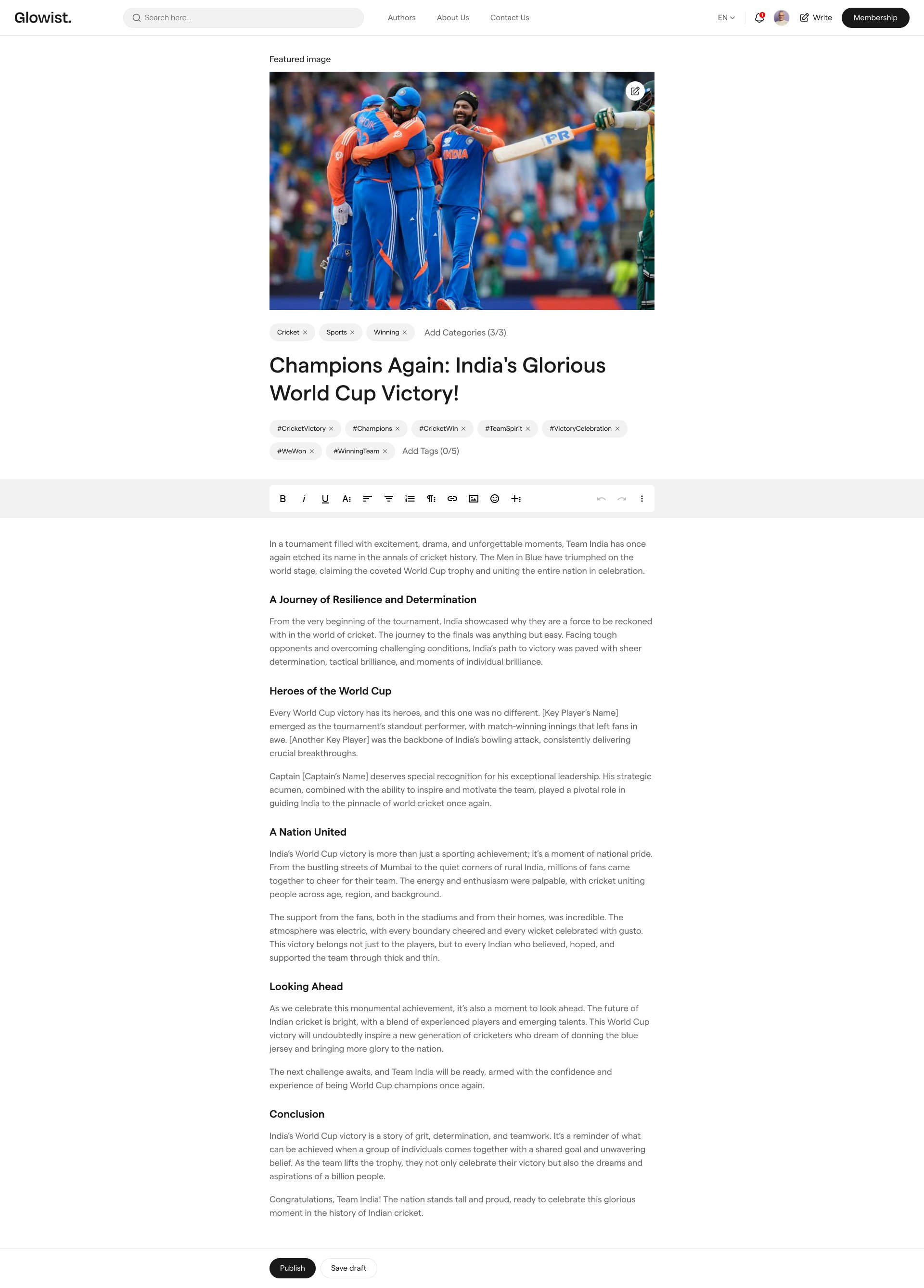 Glowist: Blog เว็บไซต์เทมเพลต Next.js media 15
