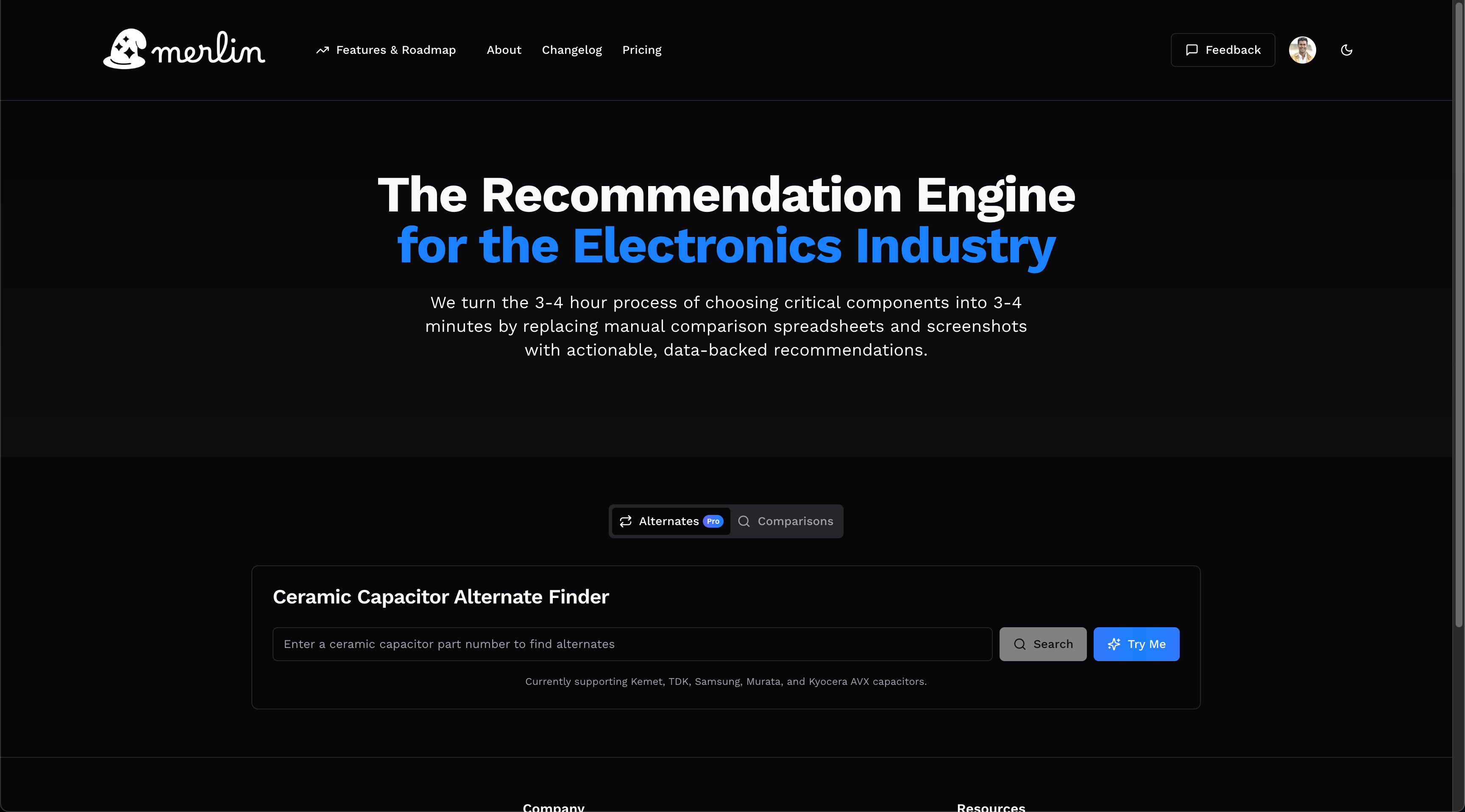 Merlin - Main screenshot showing features and interface